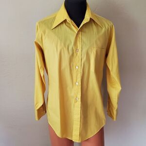 Vintage men's YELLOW Van Heusen dress shirt medium
